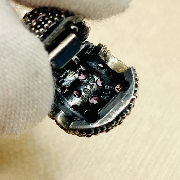 EUC Pandora 791286CFPMX Sterling Silver Cosmic Stars Clip w/ Purple & Pink CZ - Picture 7 of 8